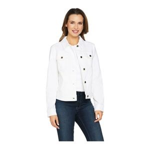 C Wonder Women's Denim Jeans Jacket White Size 14